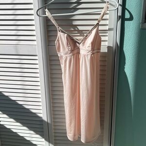 NWOT size XS Underella by Ella Moss Soft Pink / Peach Chemise with black detail